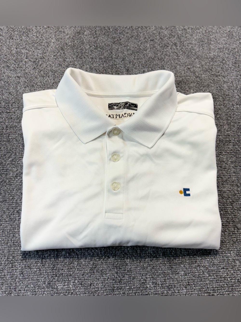 Callaway Men's Size XXL White Short Sleeves Golf Polo Shirt With Incapital Logo
